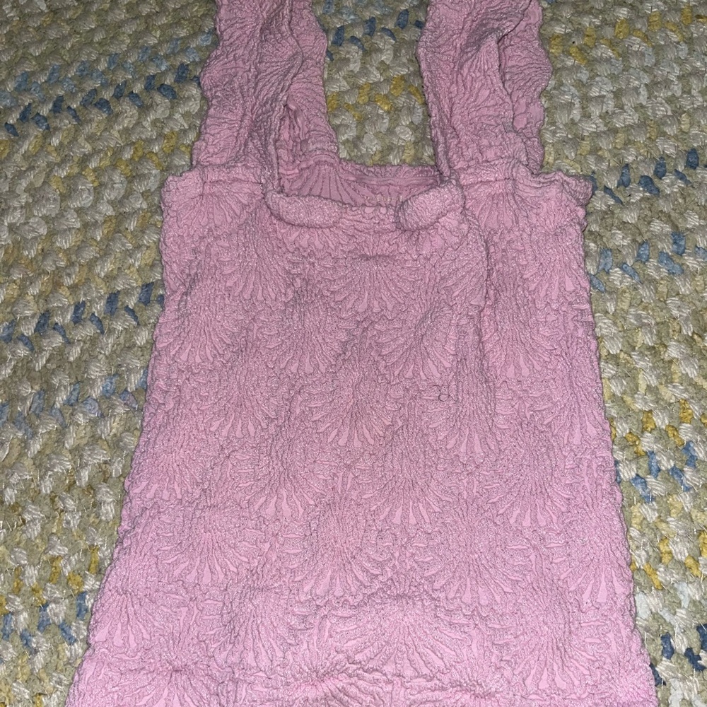 Free People Pink Textured Tank Top